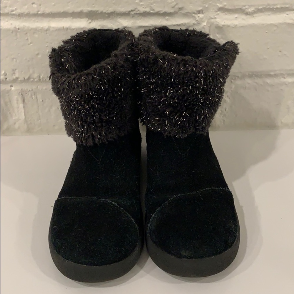 Toms leather booties girls size 11